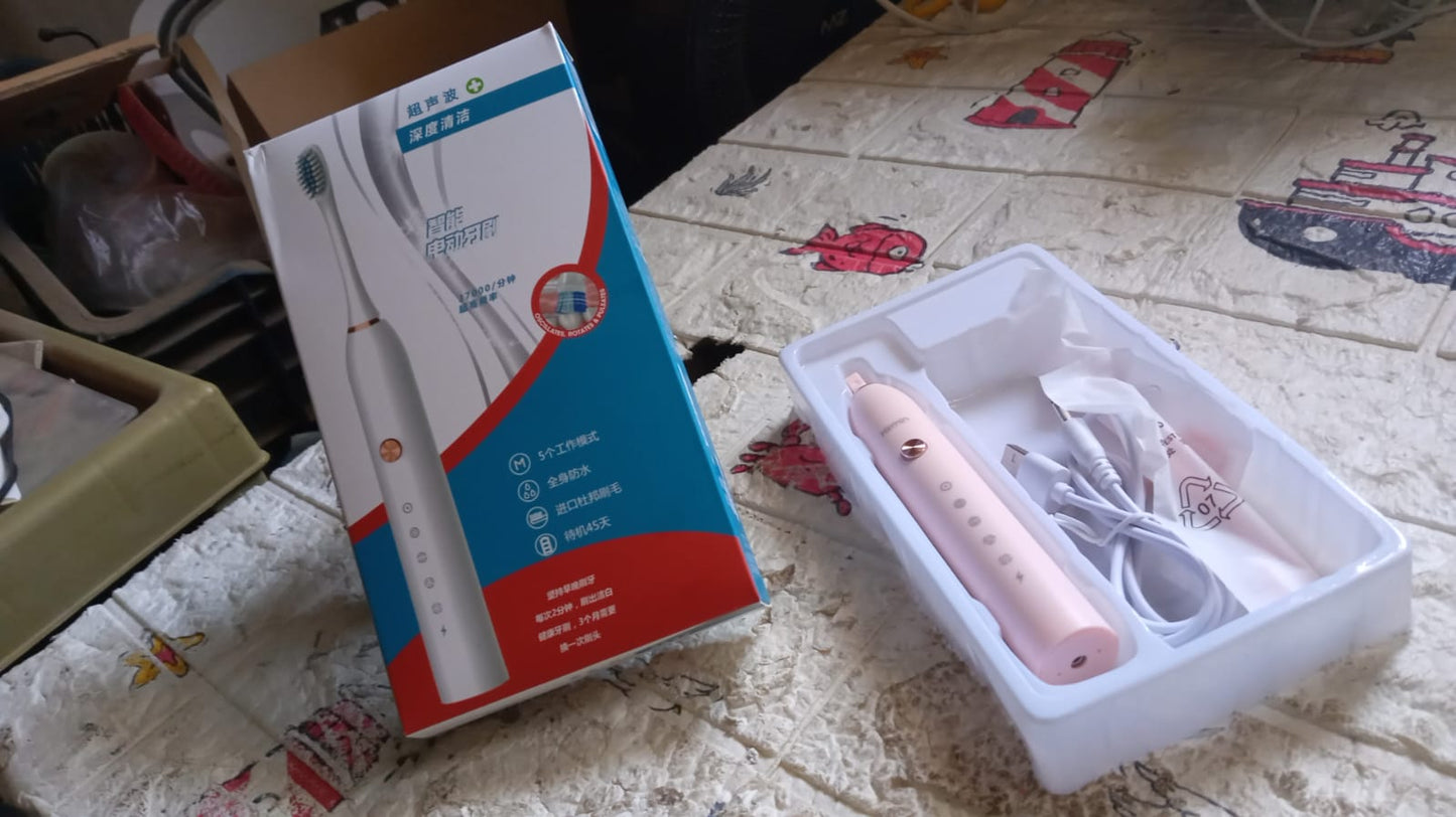 Electric Toothbrush for Adults & Teens – Deep Cleaning with Extra Brush Heads