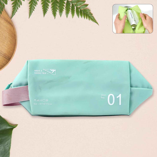 Waterproof Travel Toiletry Wash Bag /  Pouch with Zipper Side Handle - (1 Pc)
