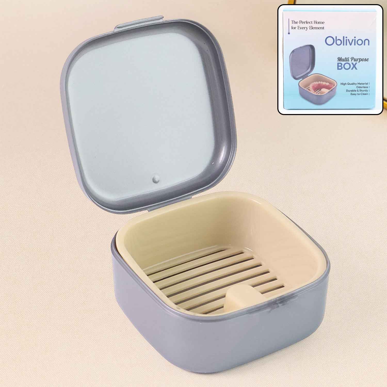 Oblivion Teeth Storage Box with Lid and Inner Tray (1 Pc)