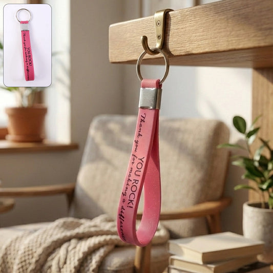 Motivational Silicone Wrist Strap Keychain (1 Pc, Mix Color)