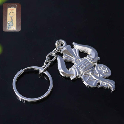 Trishul Damru Shiv Symbol Silver Keychain (1 Pc)
