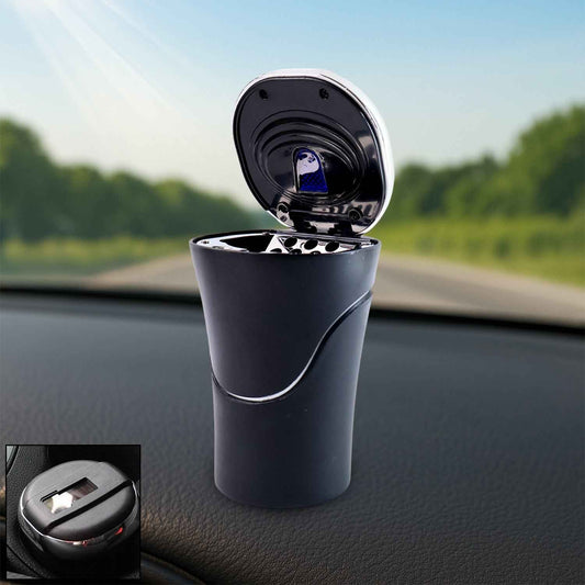 Solar Powered LED Car Ashtray with Flip Lid (1 Pc)