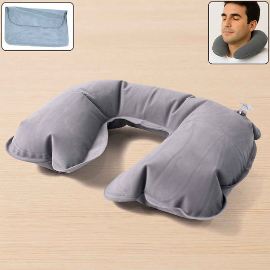 Inflatable & Foldable, Pillow U Shape Air Cushion Travel Pillow (1 Pc / Mix Color)