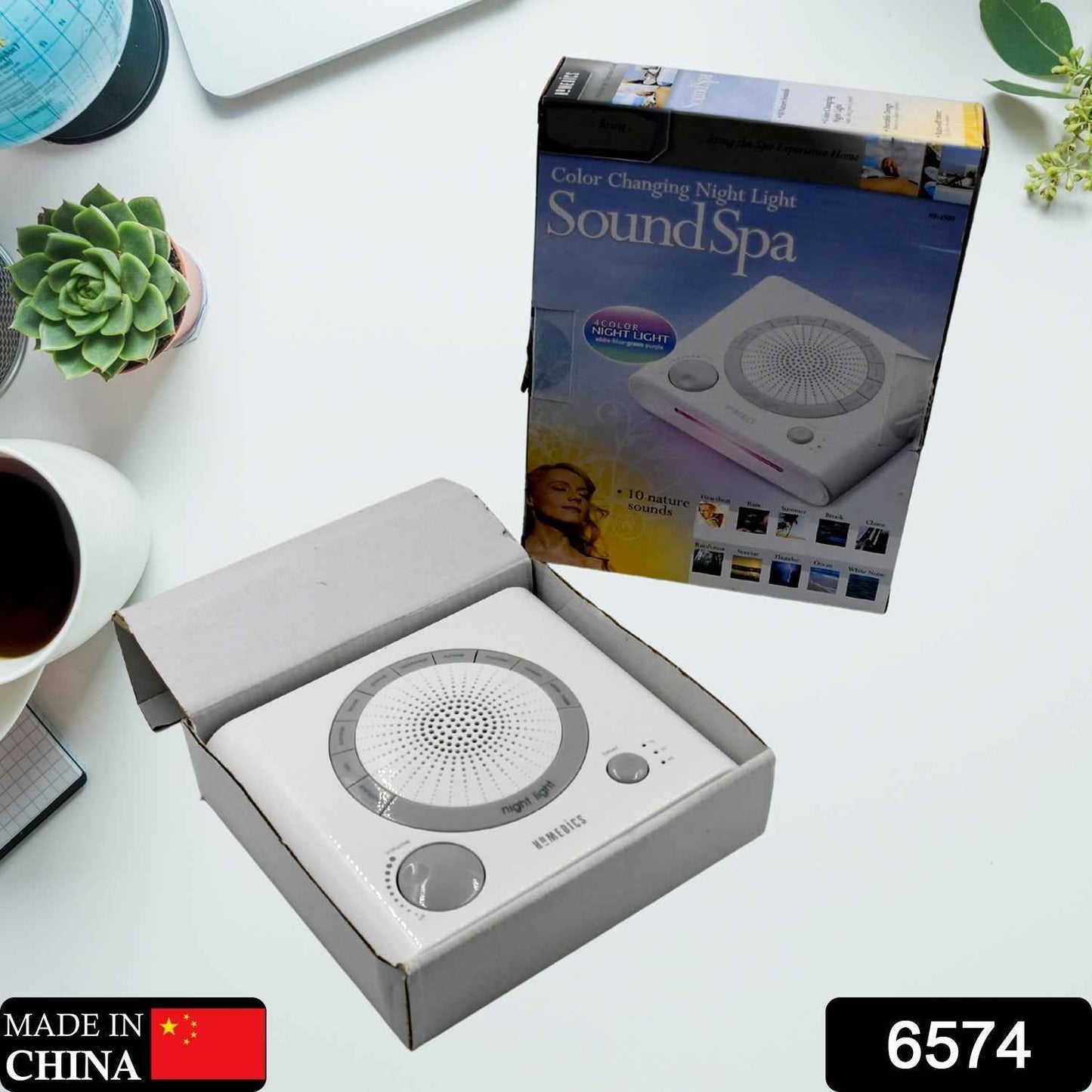 Sleep Therapy Sound Machine with 8 Soothing Sounds (Battery, Timer Option)