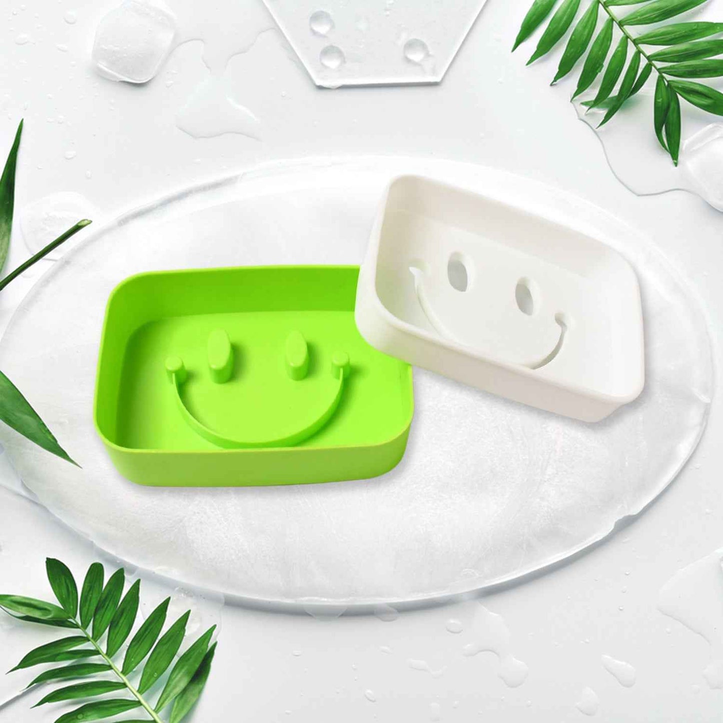 Portable Travel Home Box Cute Cartoons Smile Face Container Draining Holder Soap Dish ,Sabudani
