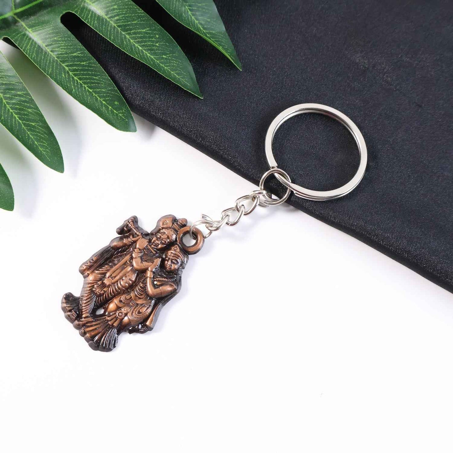 Radha Krishna Metal Keychain Set (2 Pc Mix Design)