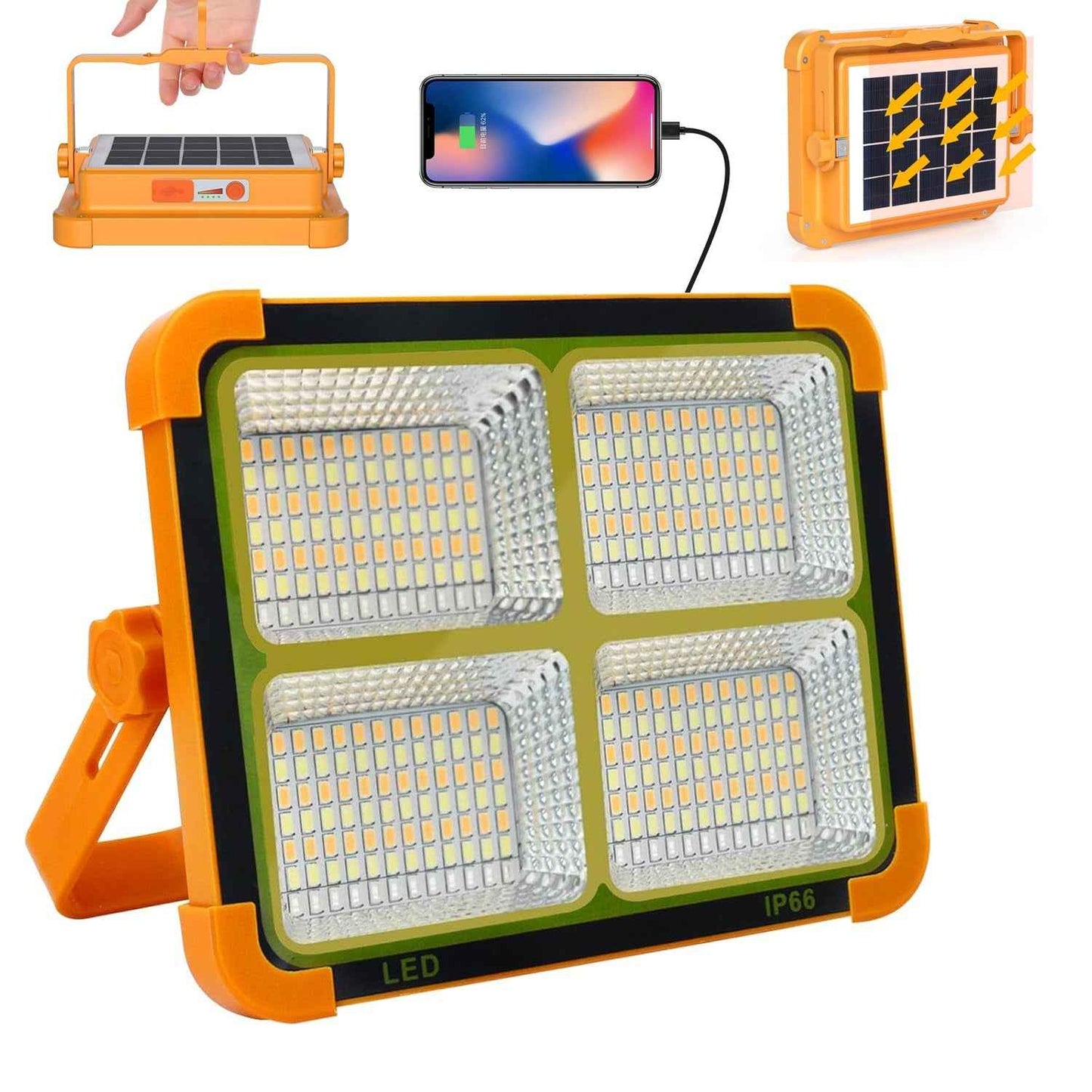High-Brightness Solar LED Flood Light with Power Bank (1 Pc)