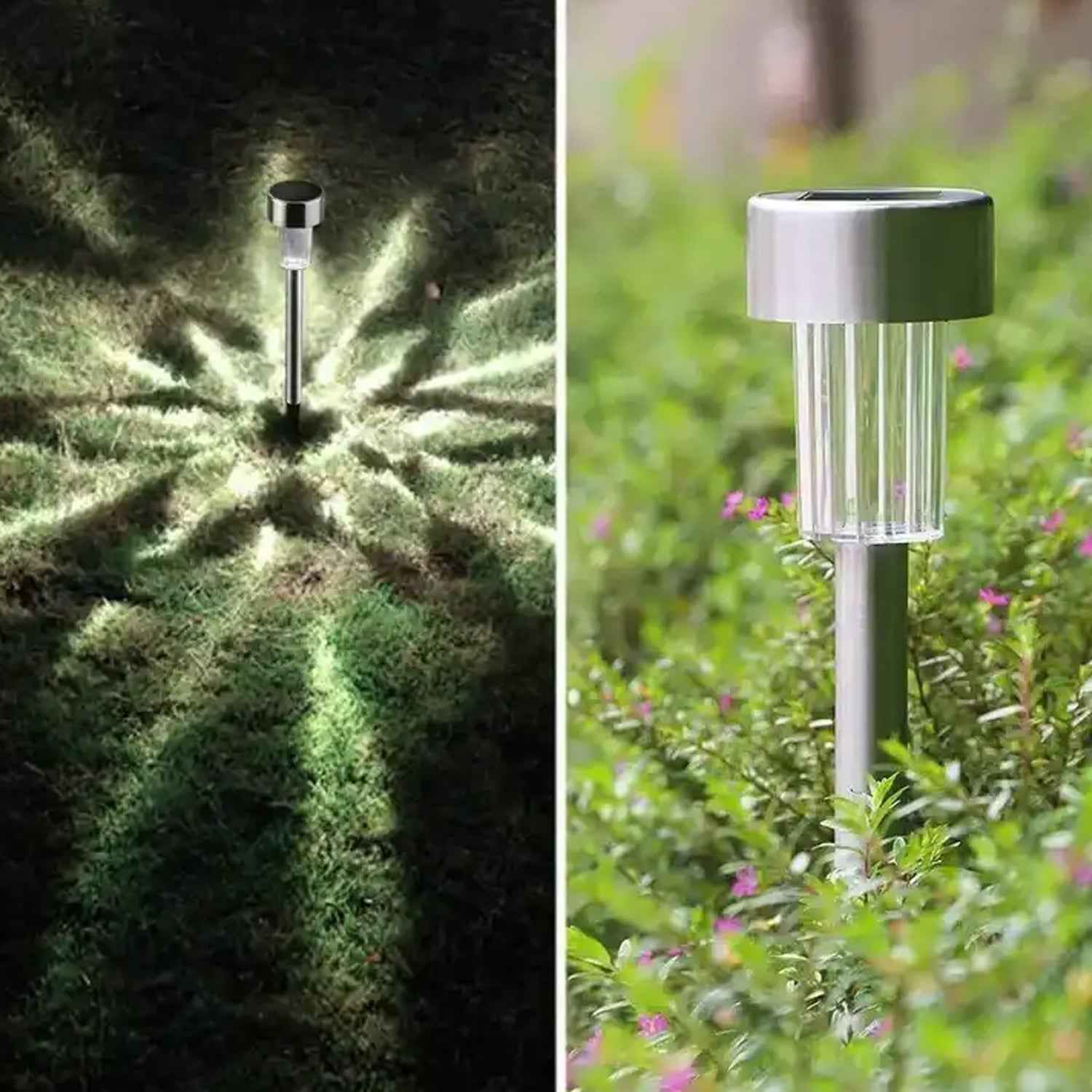 Solar LED Spike Lights for Garden & Pathway Decor (2 Pc Set)