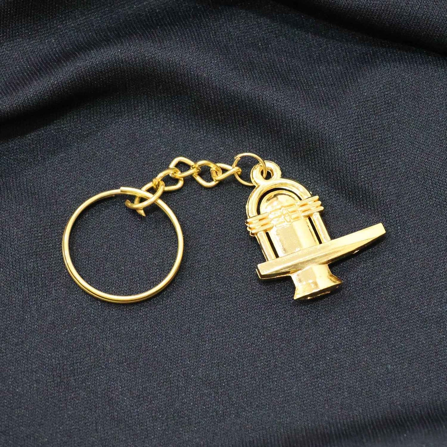 Shivling Golden Metal Keychain (1 Pc)