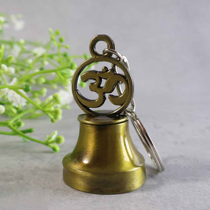 Om Symbol Temple Bell Metal Keychain (1 Pc)