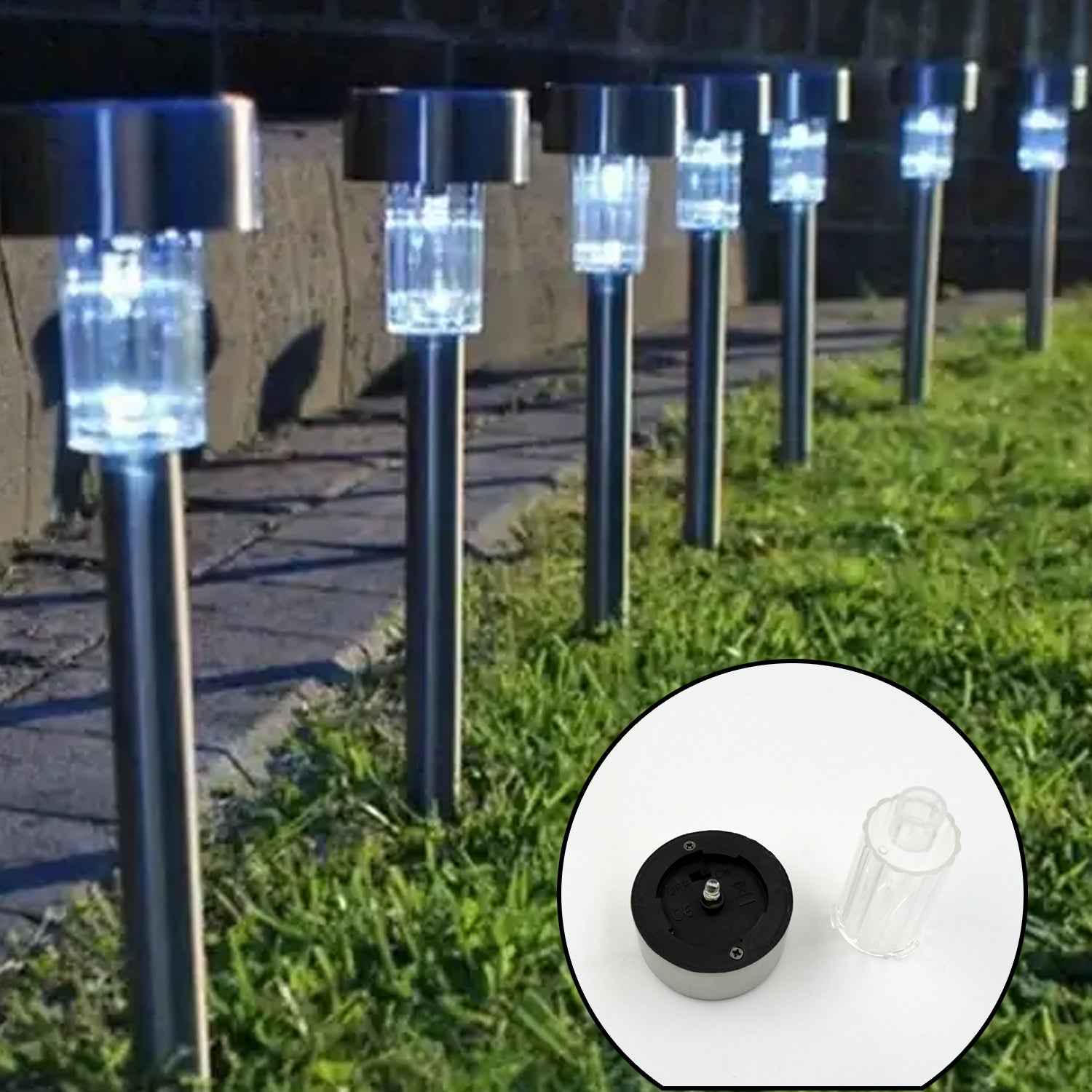 Solar LED Spike Lights for Garden & Pathway Decor (2 Pc Set)