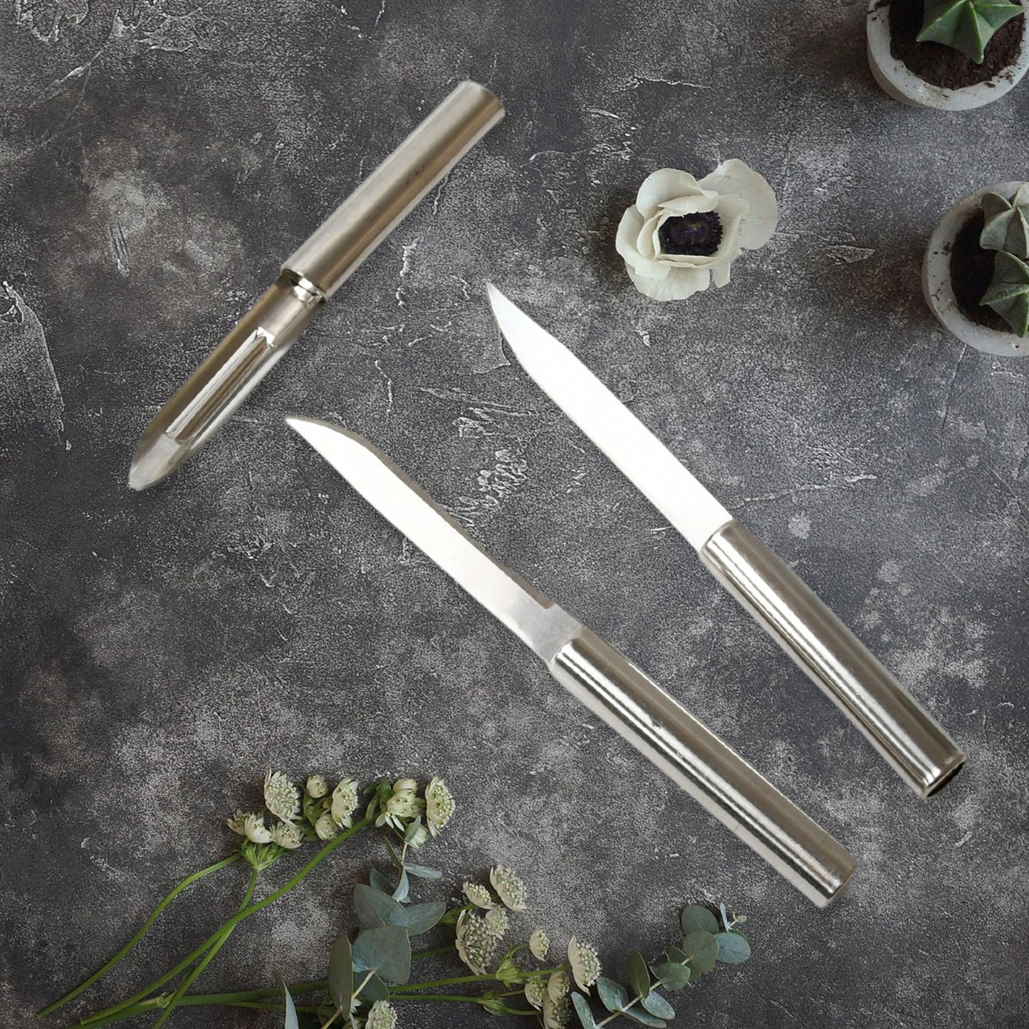 Stainless Steel Multipurpose Sharp Cutting Knife for Fruit Meat Vegetables 3 Pc