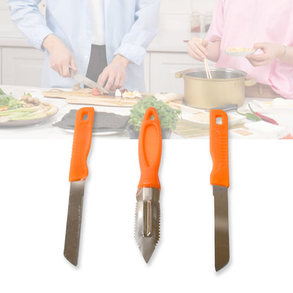 3in1 Multipurpose Stainless Steel Classic Kitchen Knife Set of 3