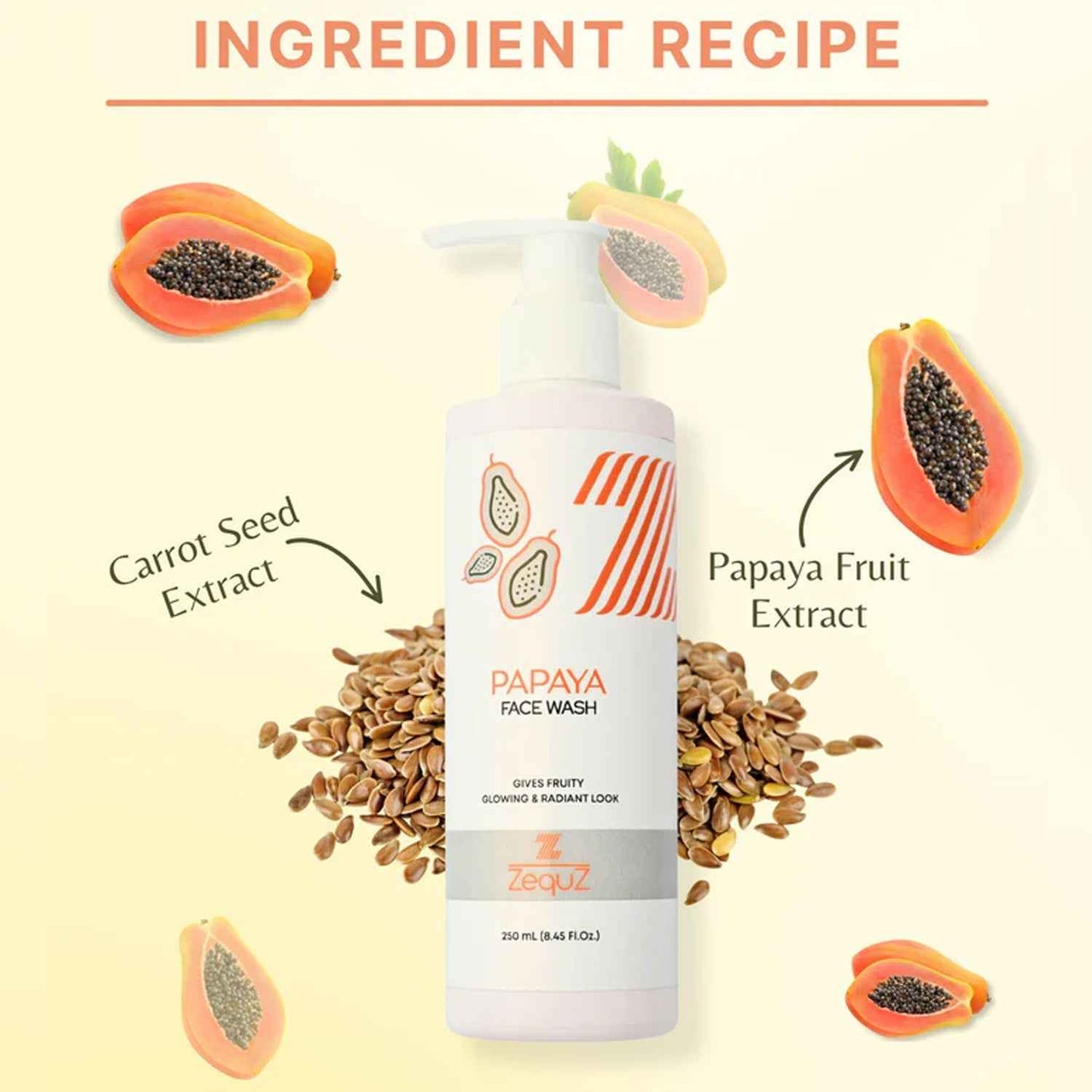 Zequz Papaya Face Wash - (1 Pc / 250 ML)
