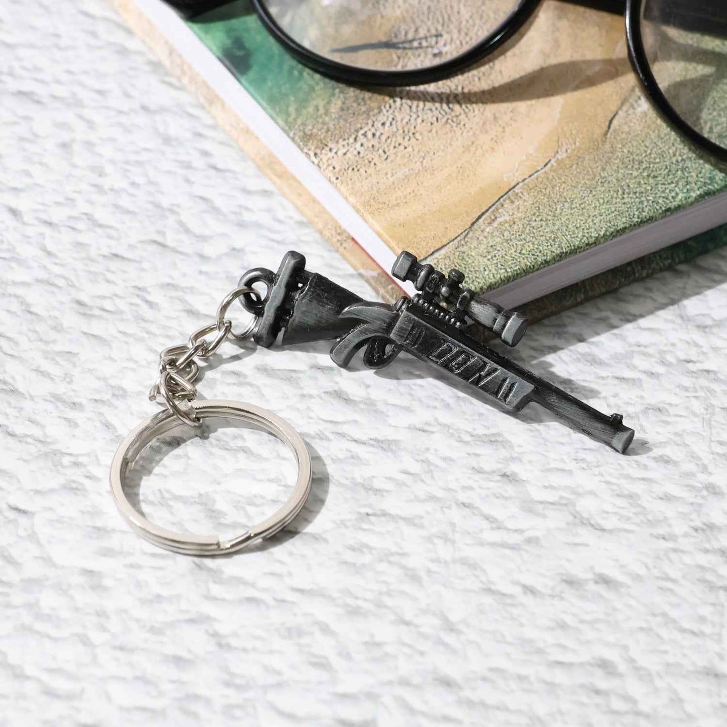 Premium Metal Rifle Gun Shape Keychain (1 Pc)