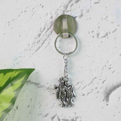 Radha Krishna Metal Keychain Set (2 Pc Mix Design)