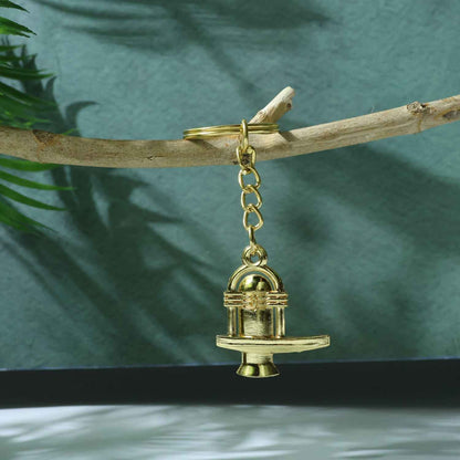 Shivling Golden Metal Keychain (1 Pc)