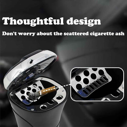 Solar Powered LED Car Ashtray with Flip Lid (1 Pc)