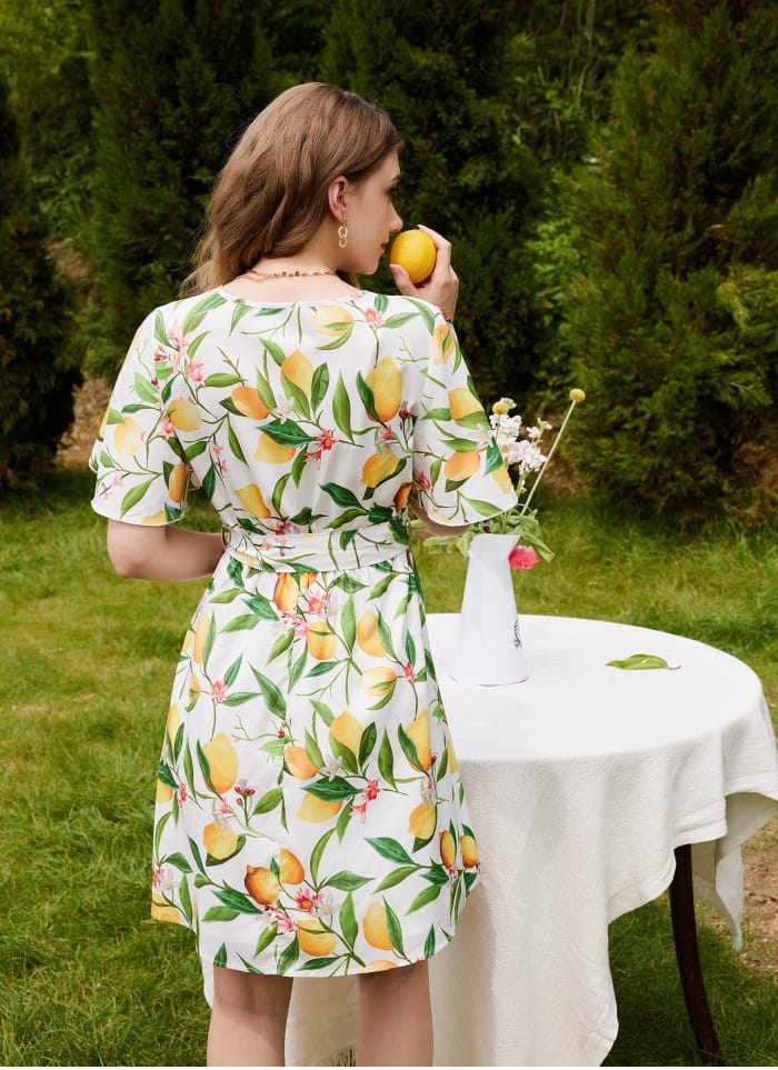 White Printed Flared Dress