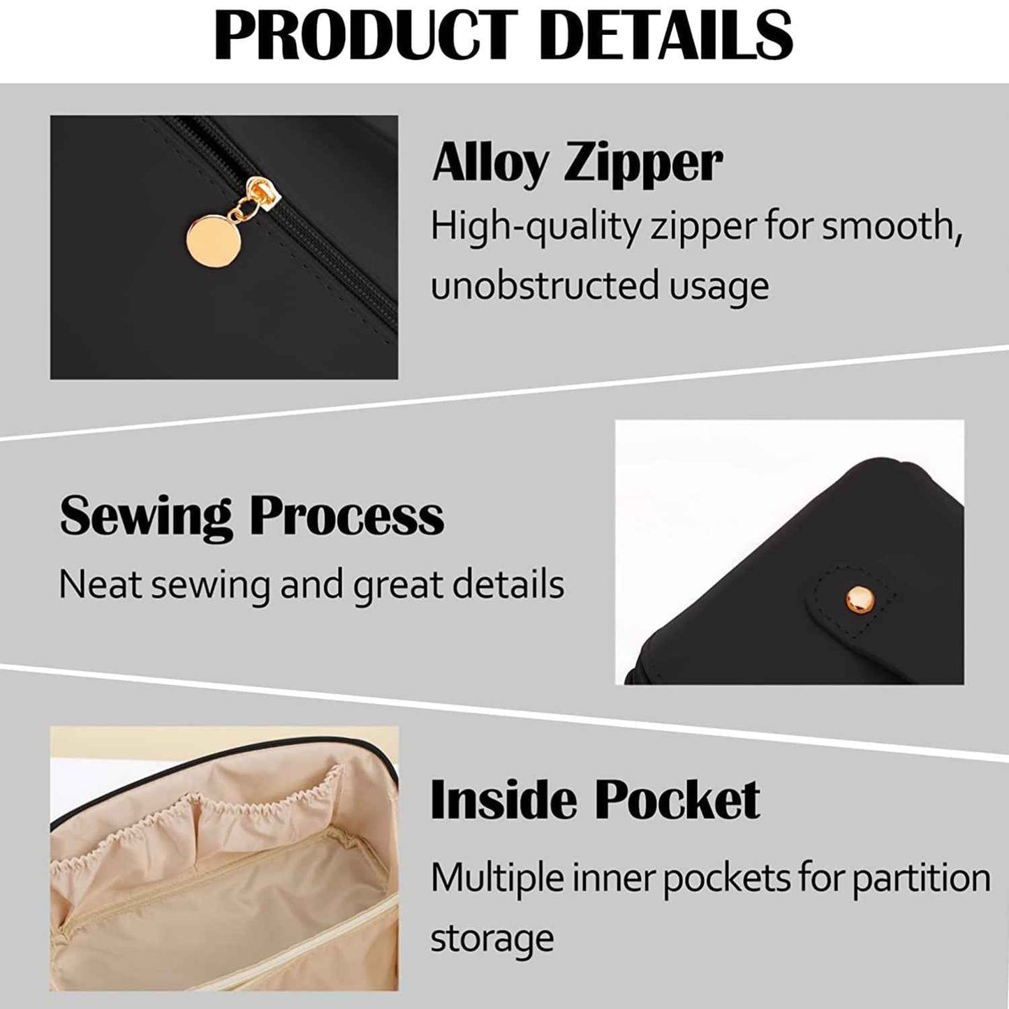 Premium Travel Makeup & Toiletry Organizer Pouch with Zipper & Handle (1 Pc / Mix Color)