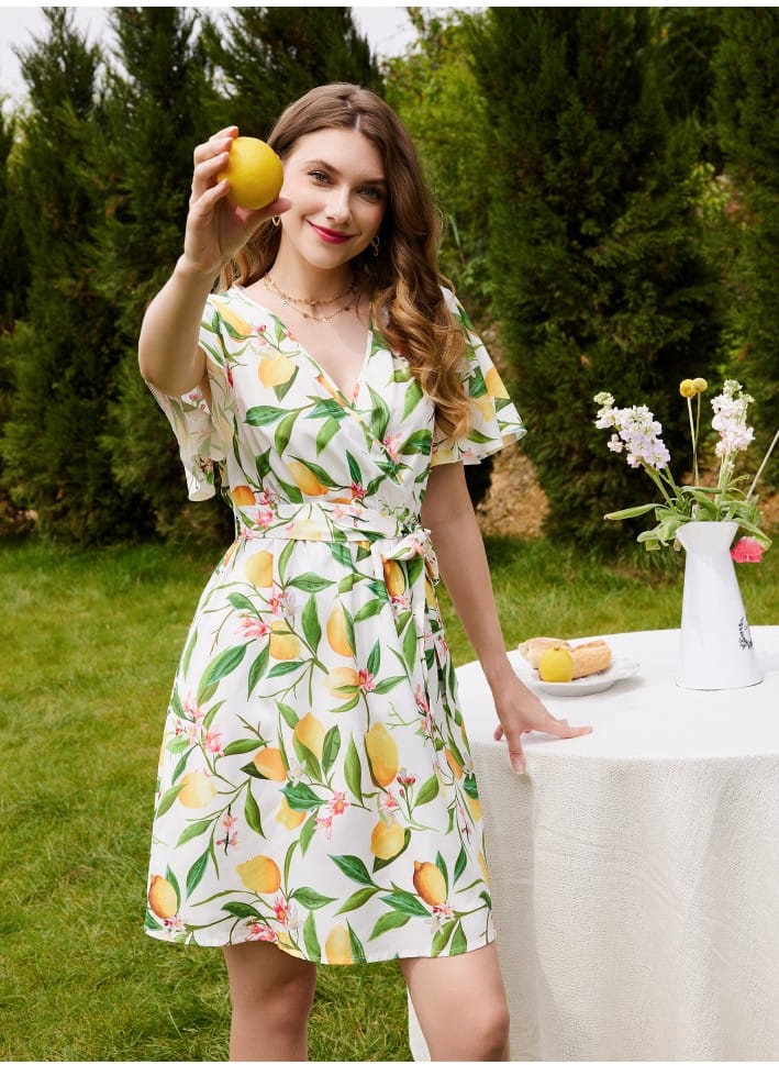 White Printed Flared Dress