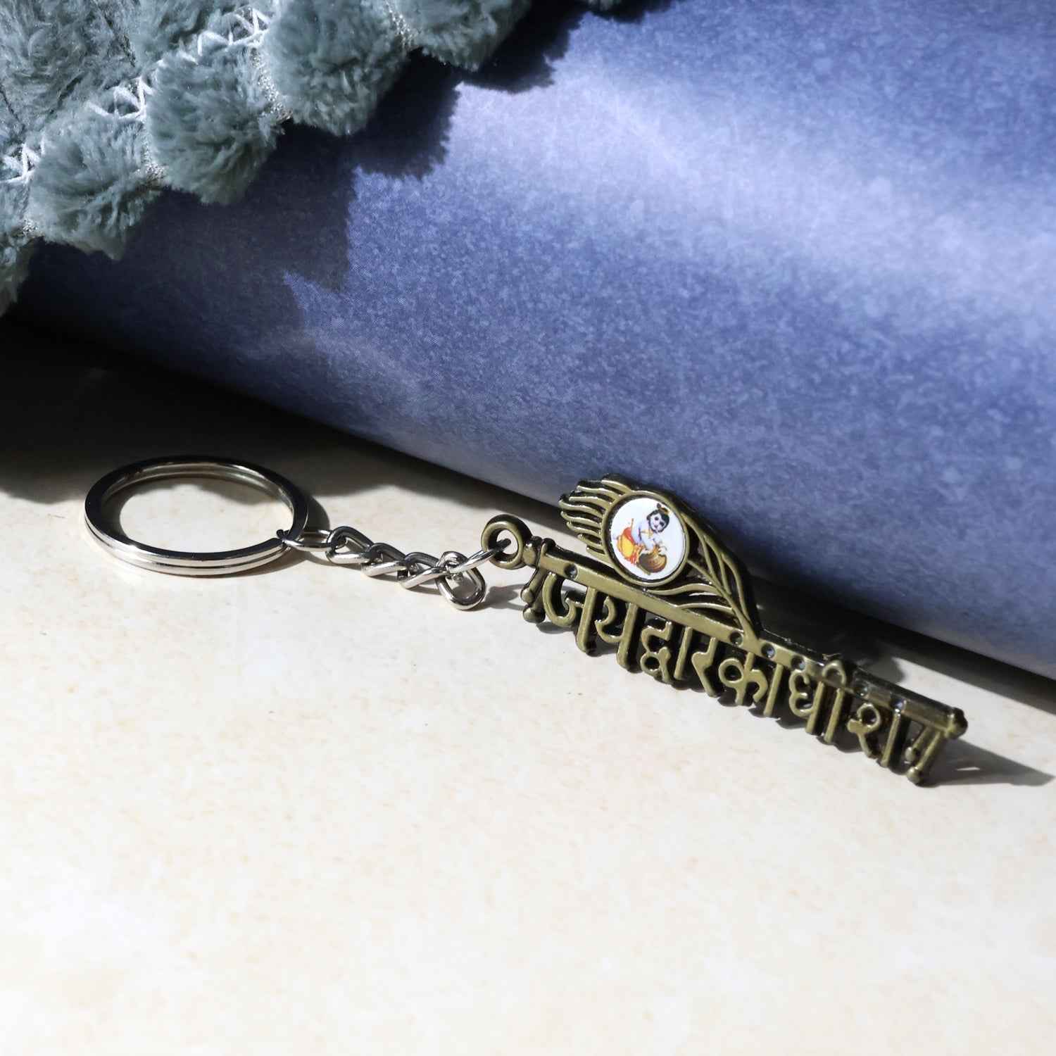 Krishna Theme Keychain Set (5 Pc Mix Design)