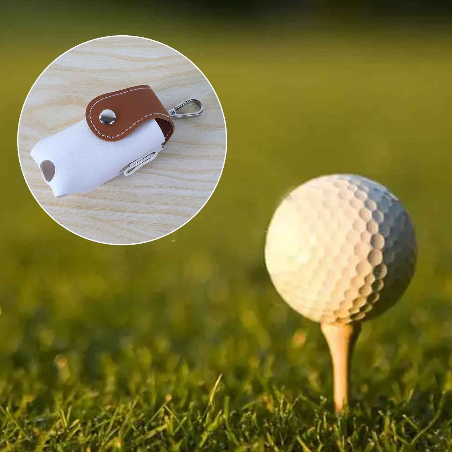 Golf Tees Holder & Mini Ball Pouch with Carabiner - (1 Pc)