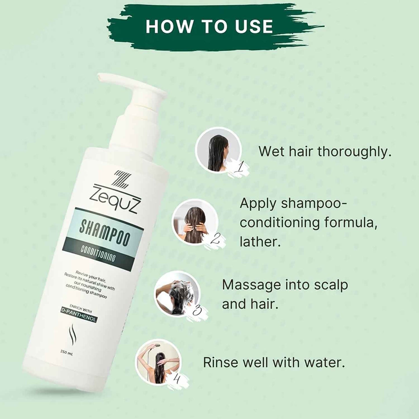 Zequz Conditioning Shampoo with D-Panthenol (1 Pc / 250 ML)