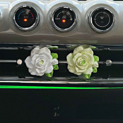 Elegant Rose Flower Car Air Freshener Clip for AC Vent with Perfume Bottle 10ML(1 Pc)