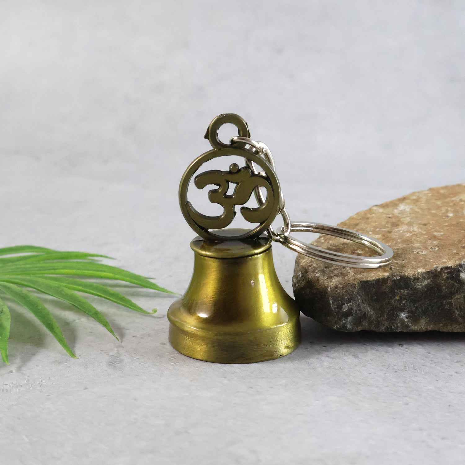Om Symbol Temple Bell Metal Keychain (1 Pc)