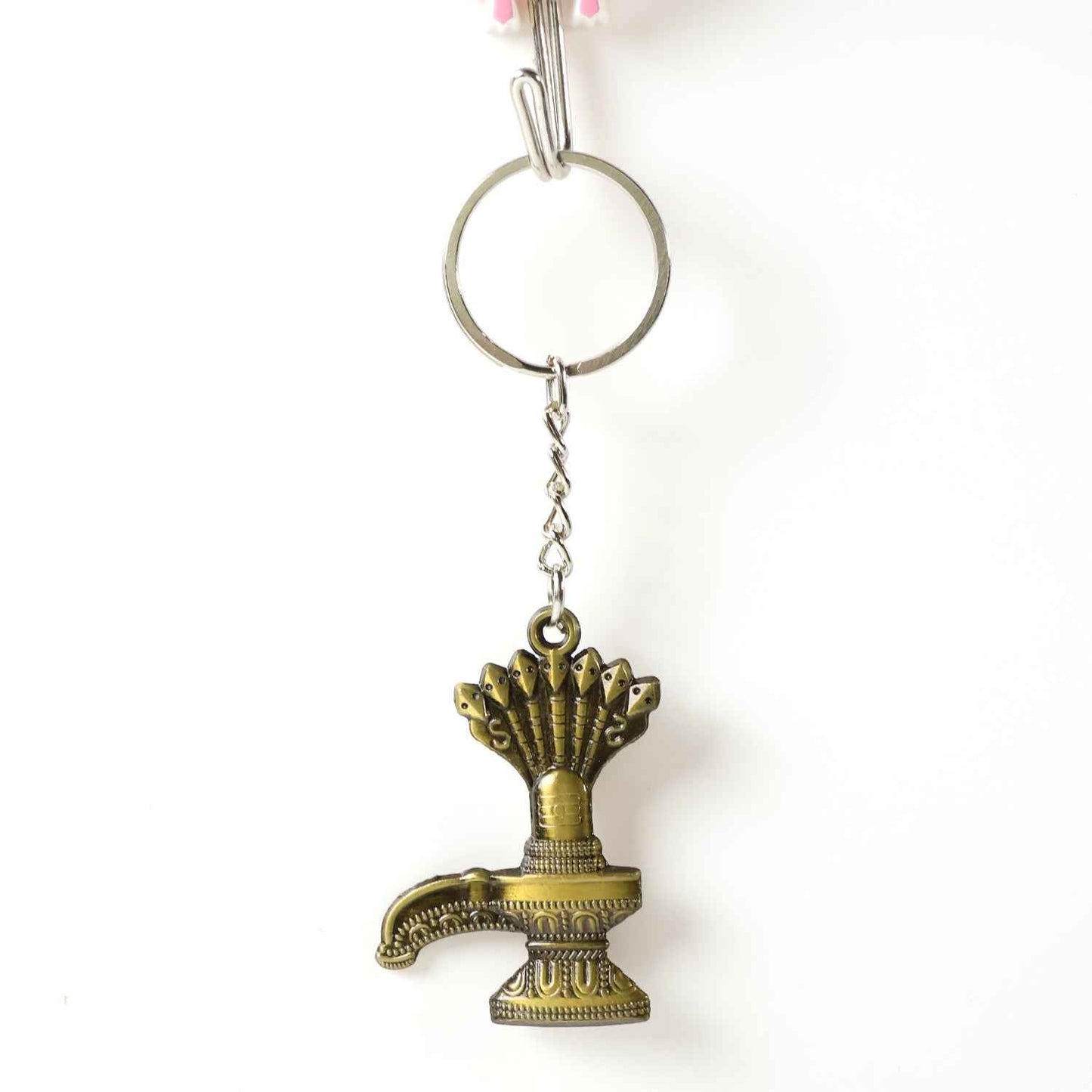 Antique Lord Shiva Shivaling Metal Keychain (1 Pc)