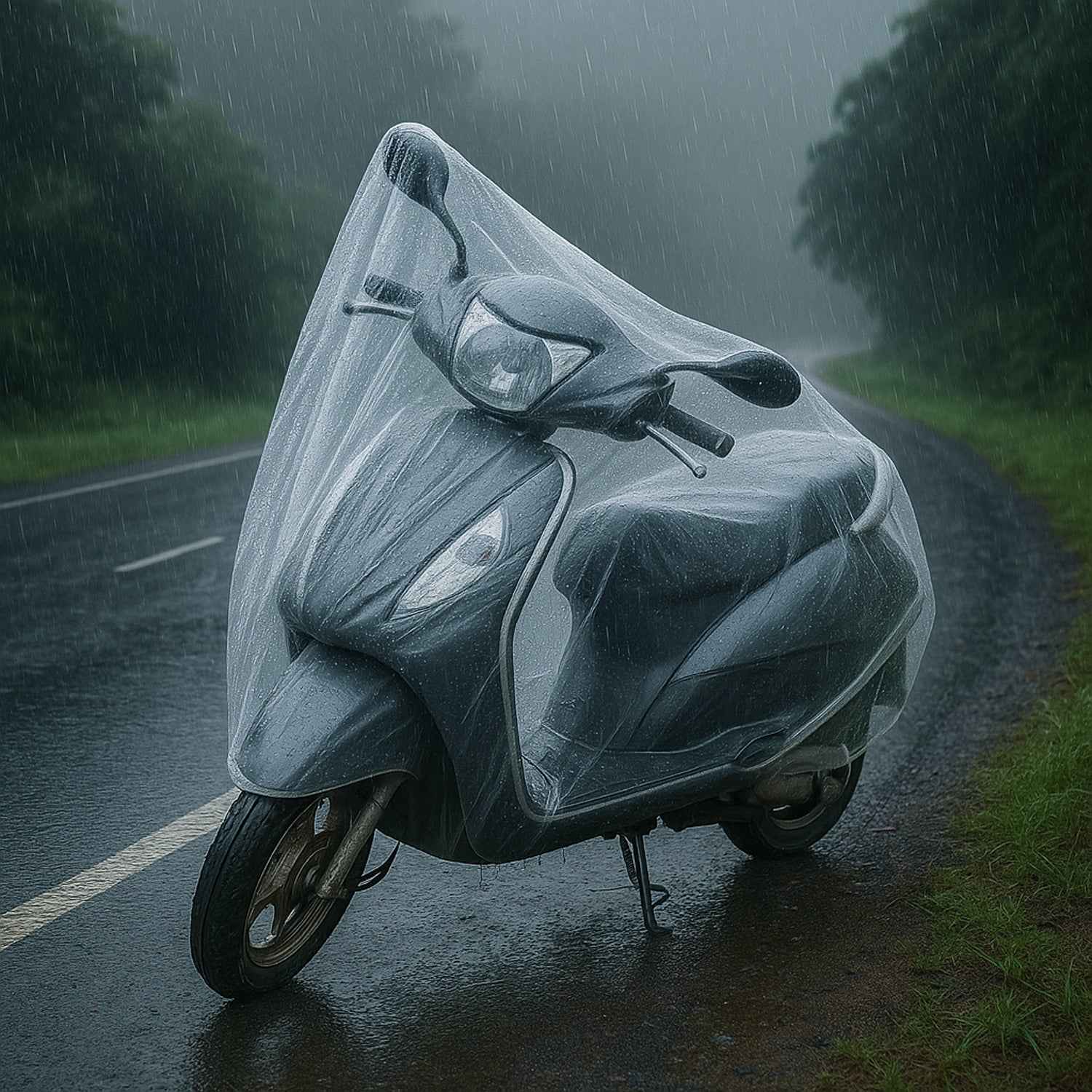 Big Disposable Plastic Activa Cover (1 Pc / 240 Cm Long Adjustable)