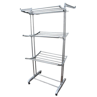 Heavy Duty Stainless Steel 3 Layer Foldable Cloth Drying Stand (1 Set / With Color Box)