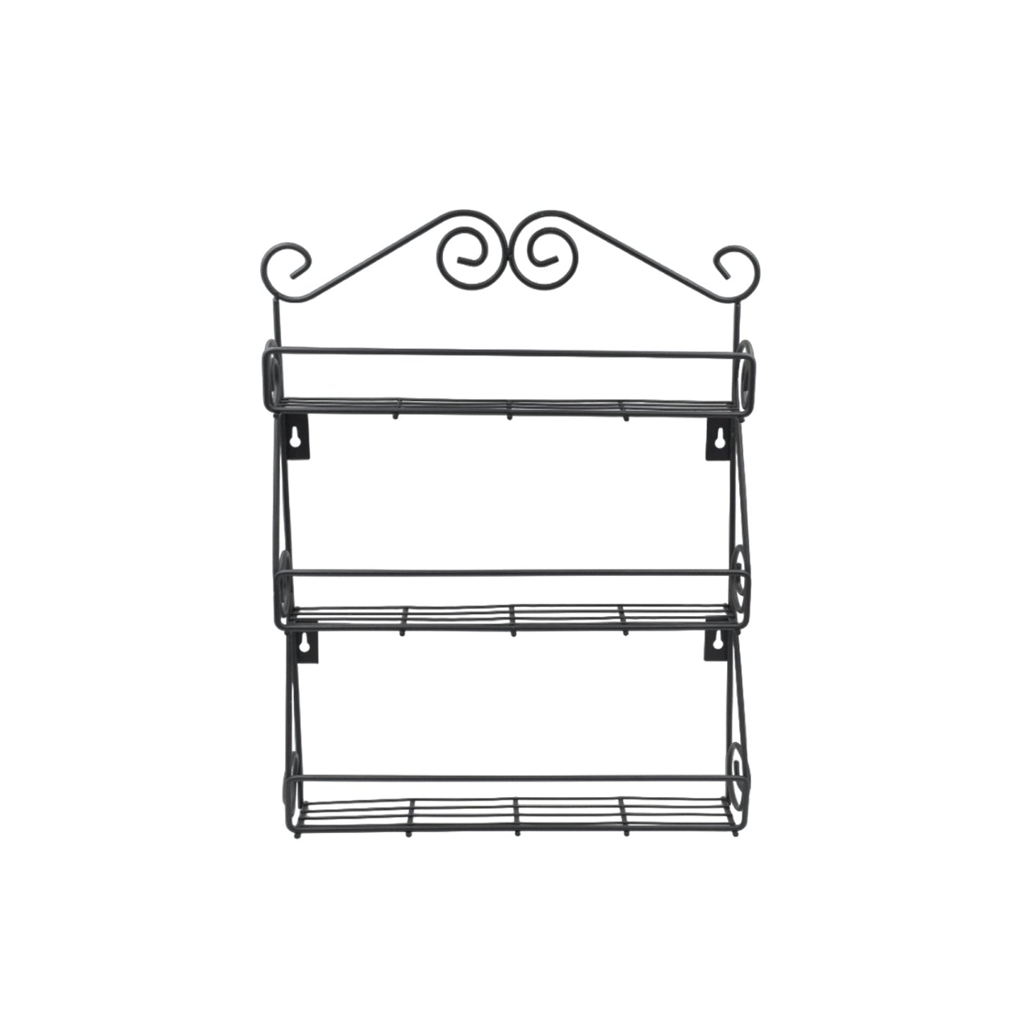 Big Wall Mounted Iron Wall Shelf with 3 Storage Racks for Kitchen