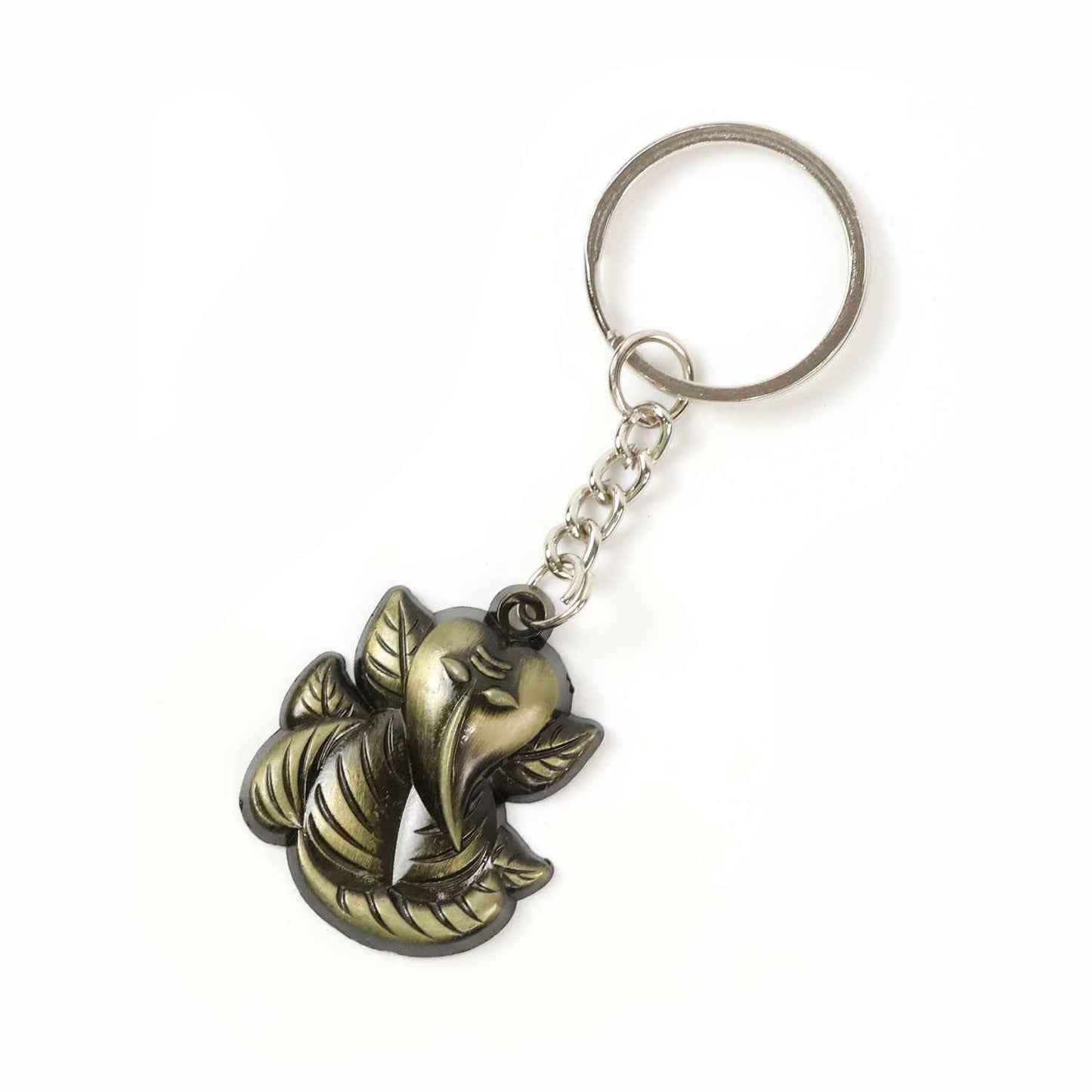 Ganesh Face Antique Black Metal Keychain (1 Pc)