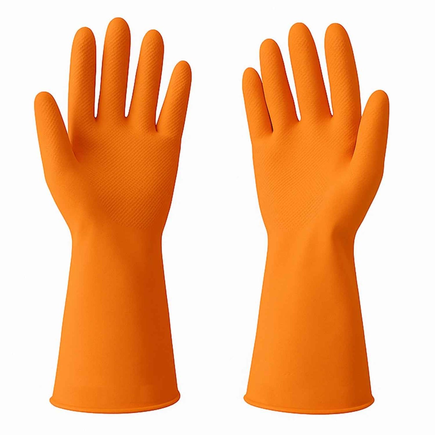 1 Pair Large Orange Gloves For Types Of Purposes Like Washing Utensils, Gardening And Cleaning Toilet Etc.