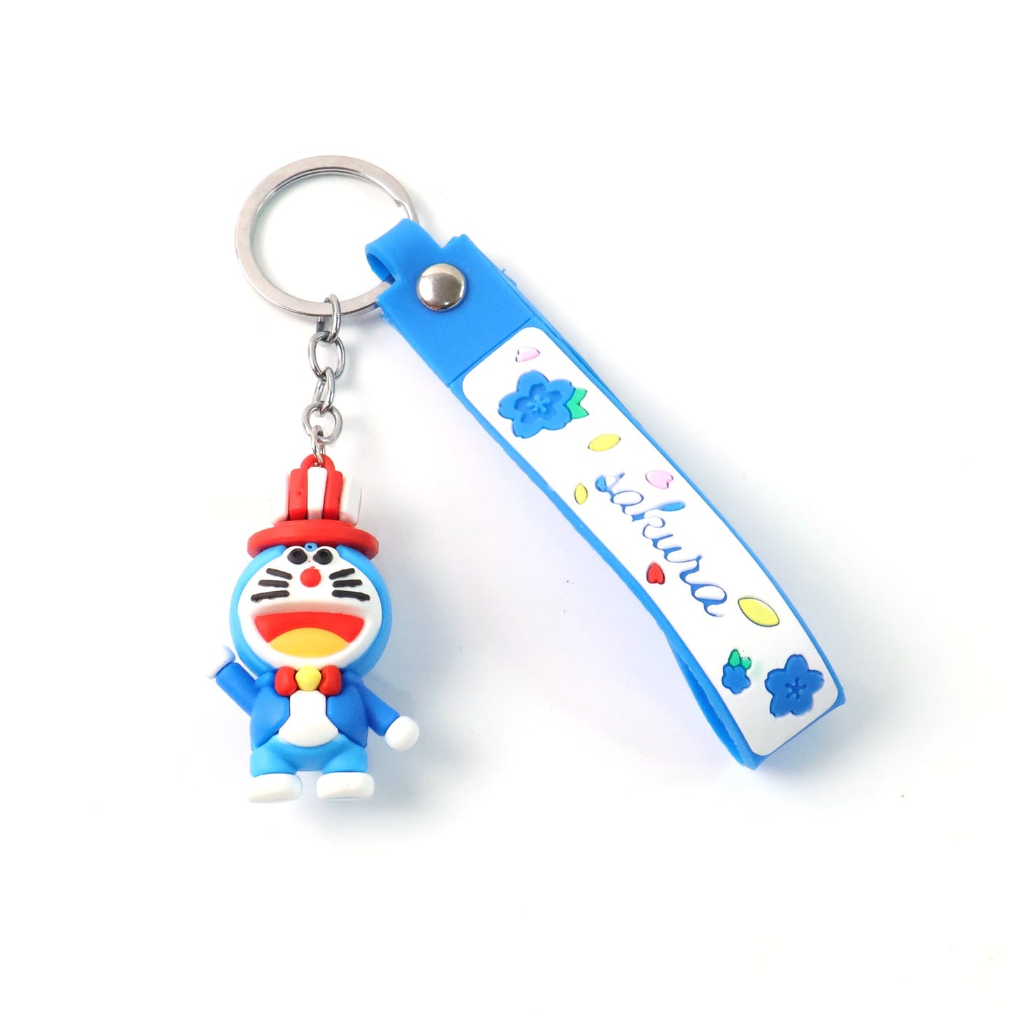 Cute Silicone 3D Key Chain with Metal Hook & Strap (Pack of 1)