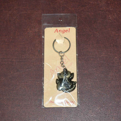 Ganesh Face Antique Black Metal Keychain (1 Pc)