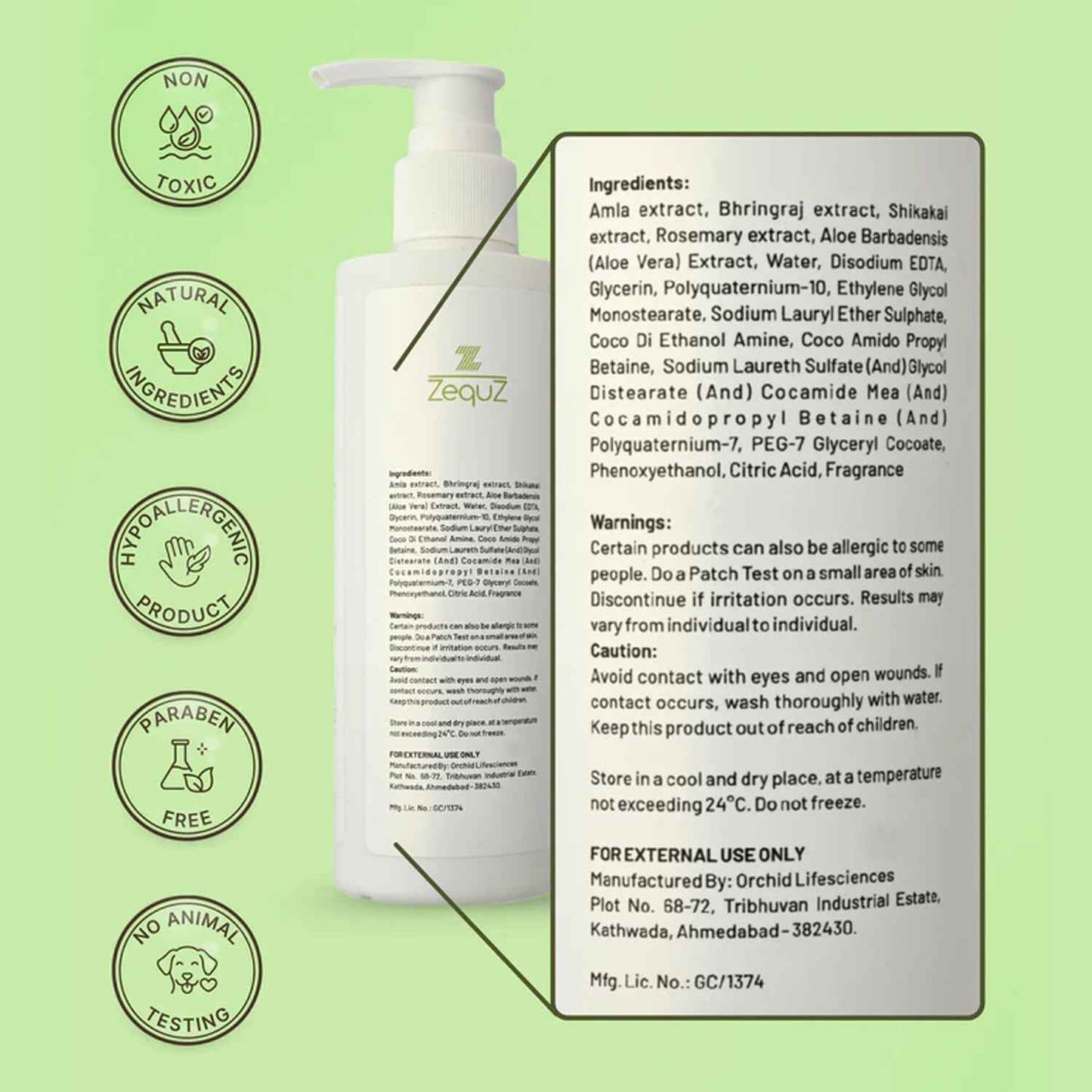 Zequz Anti Hair Fall Shampoo - (1 Pc / 250ML)
