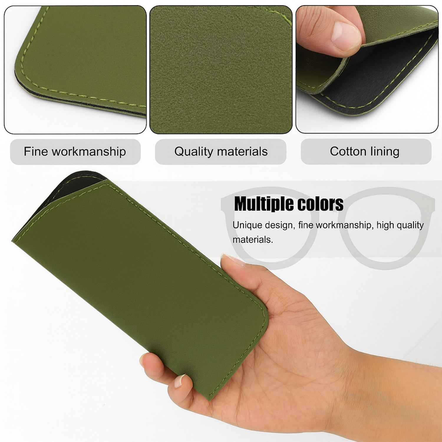 Slim PU Leather Glasses Sleeve - (1 Pc)