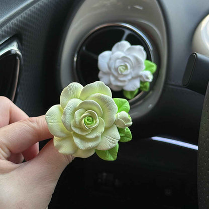 Elegant Rose Flower Car Air Freshener Clip for AC Vent with Perfume Bottle 10ML(1 Pc)
