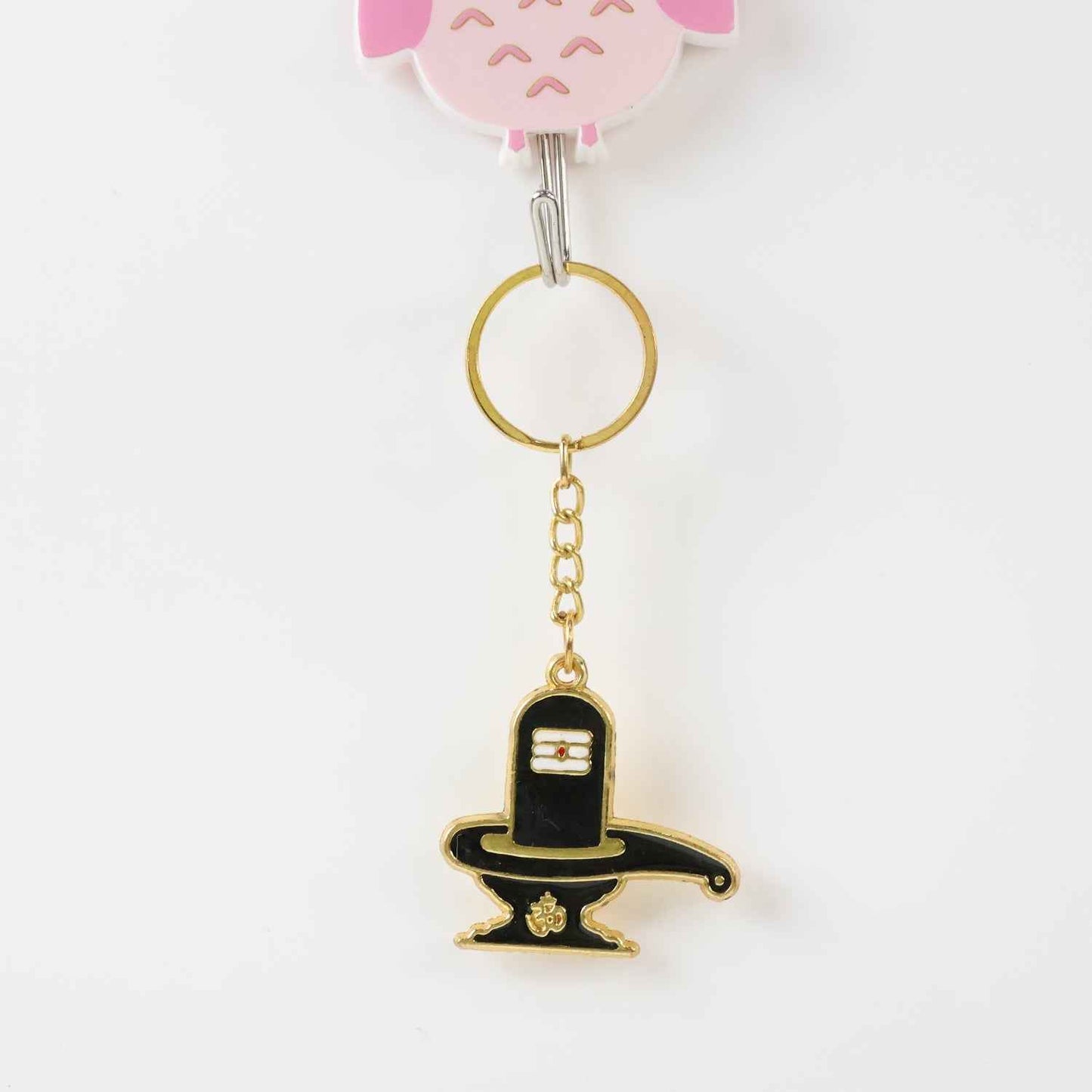 Shivling Design Golden Keychain (1 Pc)