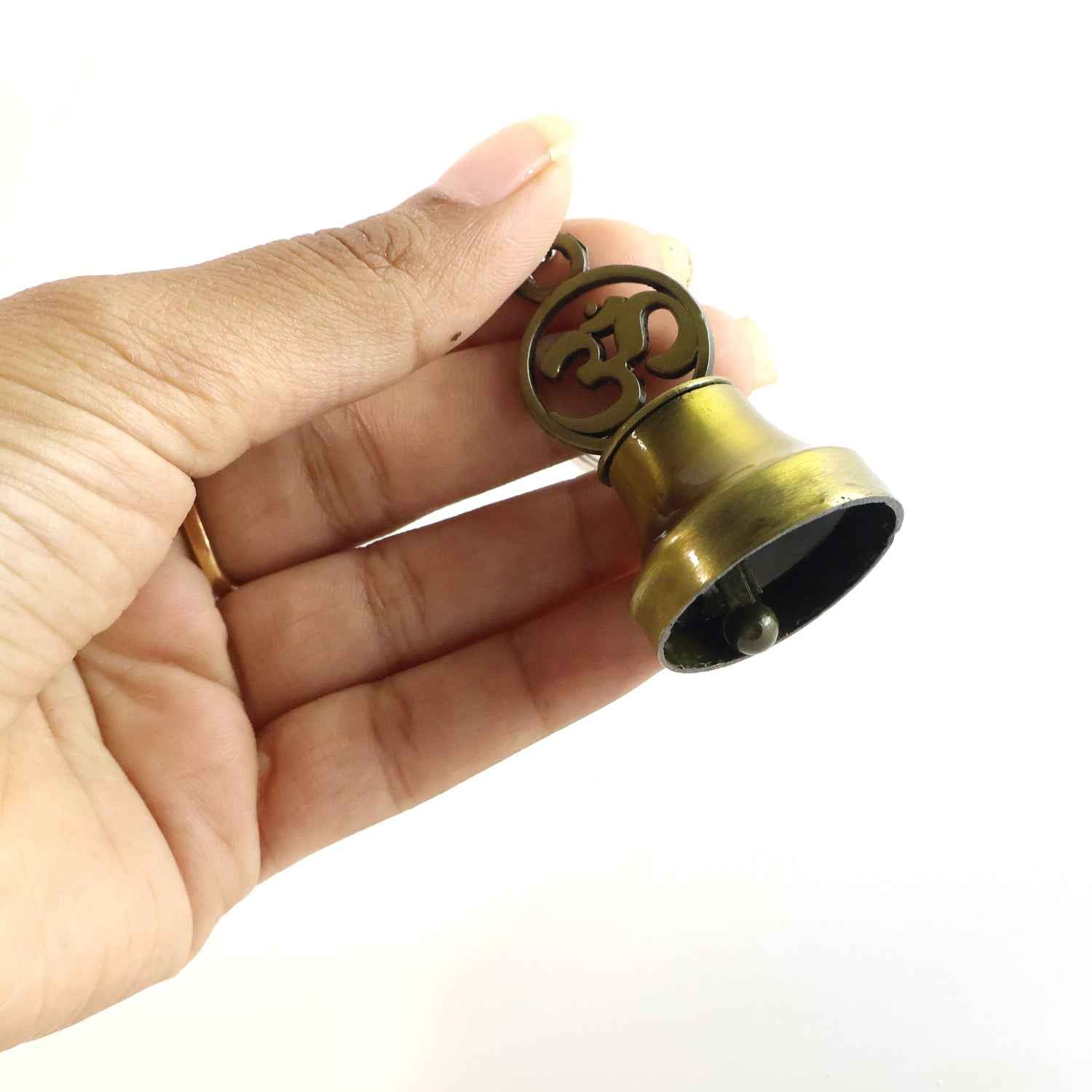 Om Symbol Temple Bell Metal Keychain (1 Pc)