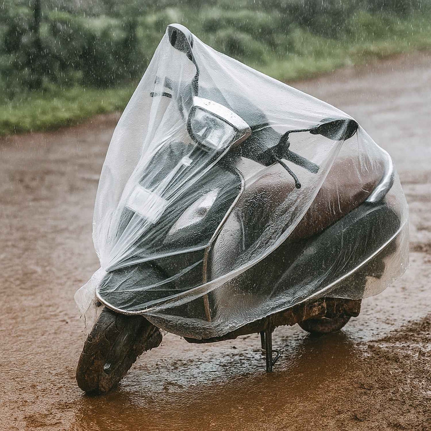 Big Disposable Plastic Activa Cover (1 Pc / 240 Cm Long Adjustable)