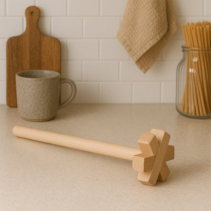 Wooden blender for all kitchen purposes.