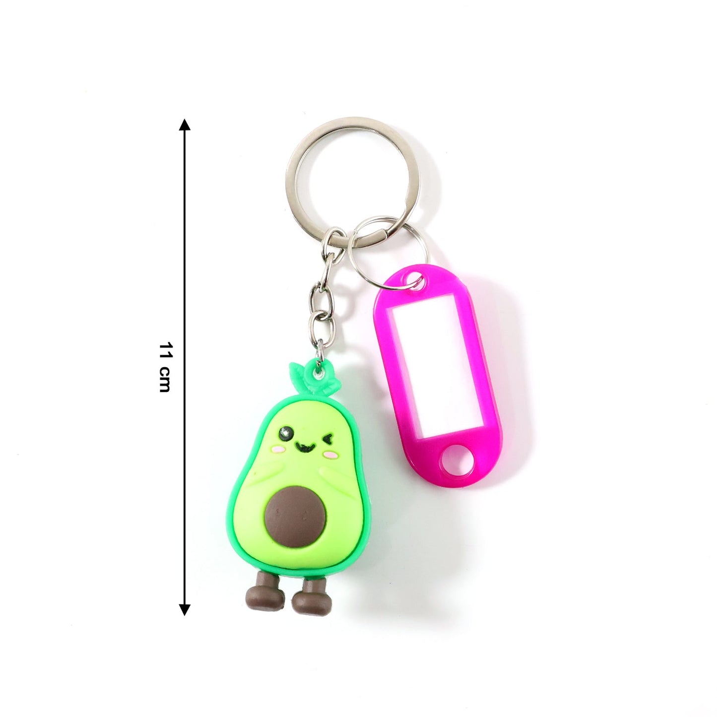 Cute Cartoon Character Keychain with Label Tag Holder (1 Pc)