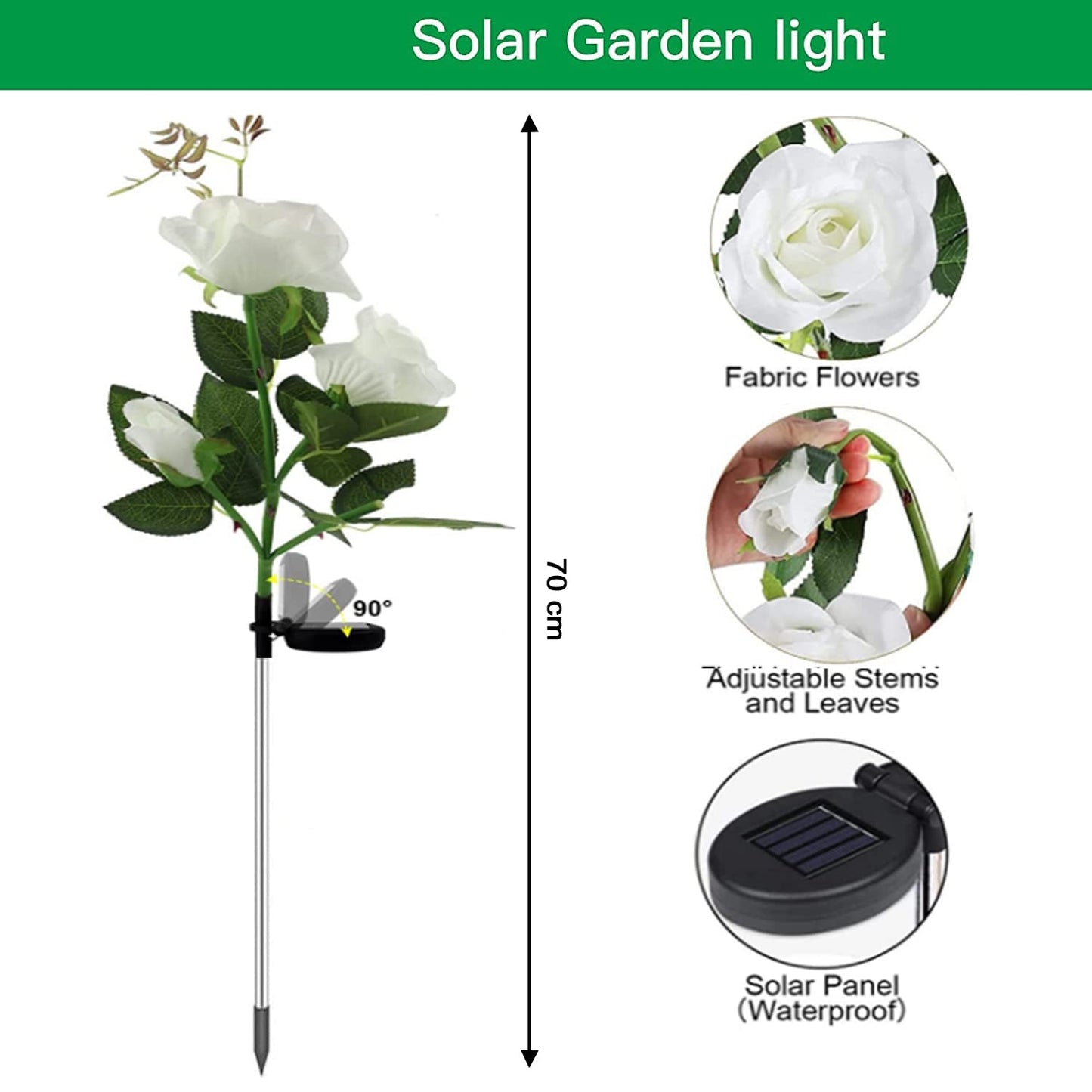 Solar Powered Decorative Garden Flower Lights Set of 2