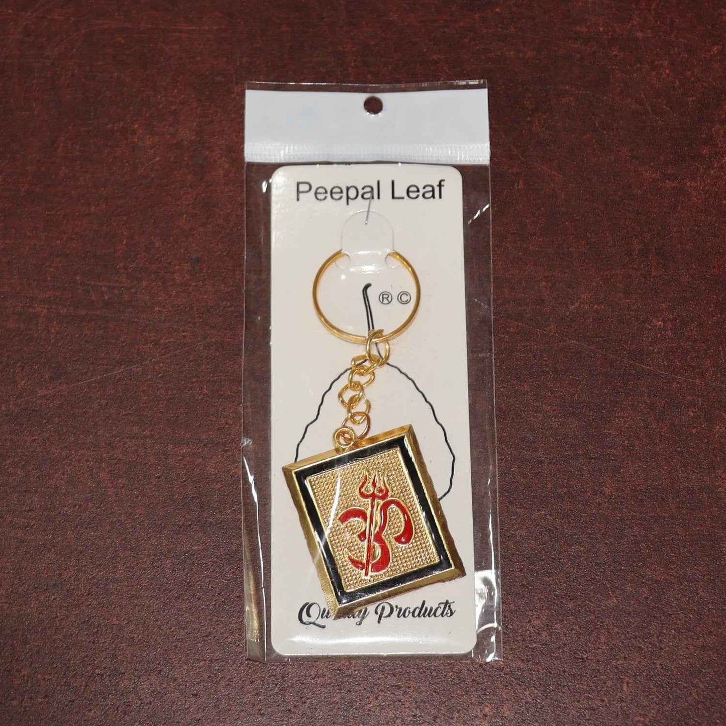 Om Trishul Symbol Golden Keychain (1 Pc)