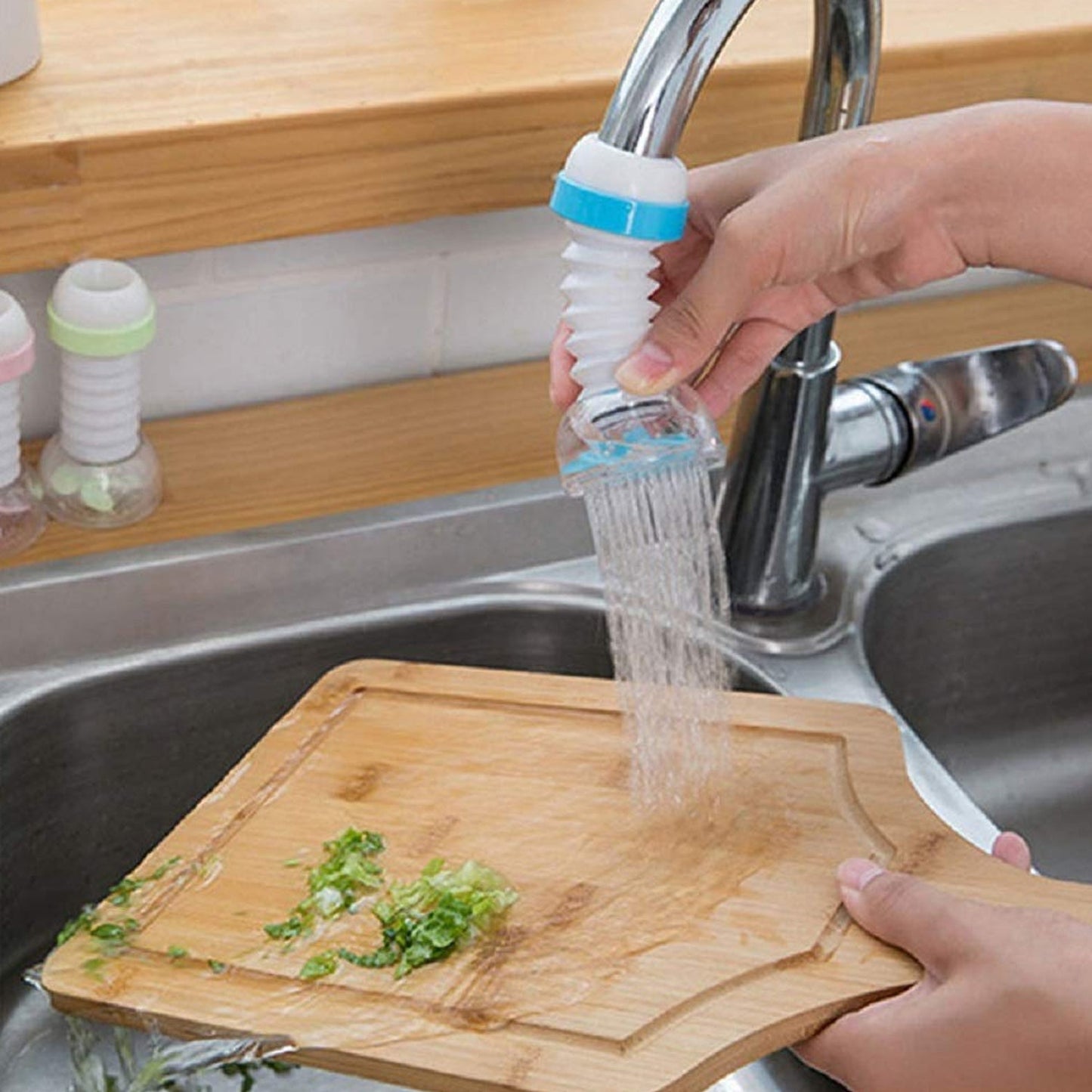 Adjustable Kitchen Sink Tap Water Filter with Rotating Faucet Sprayer (1 Pc)