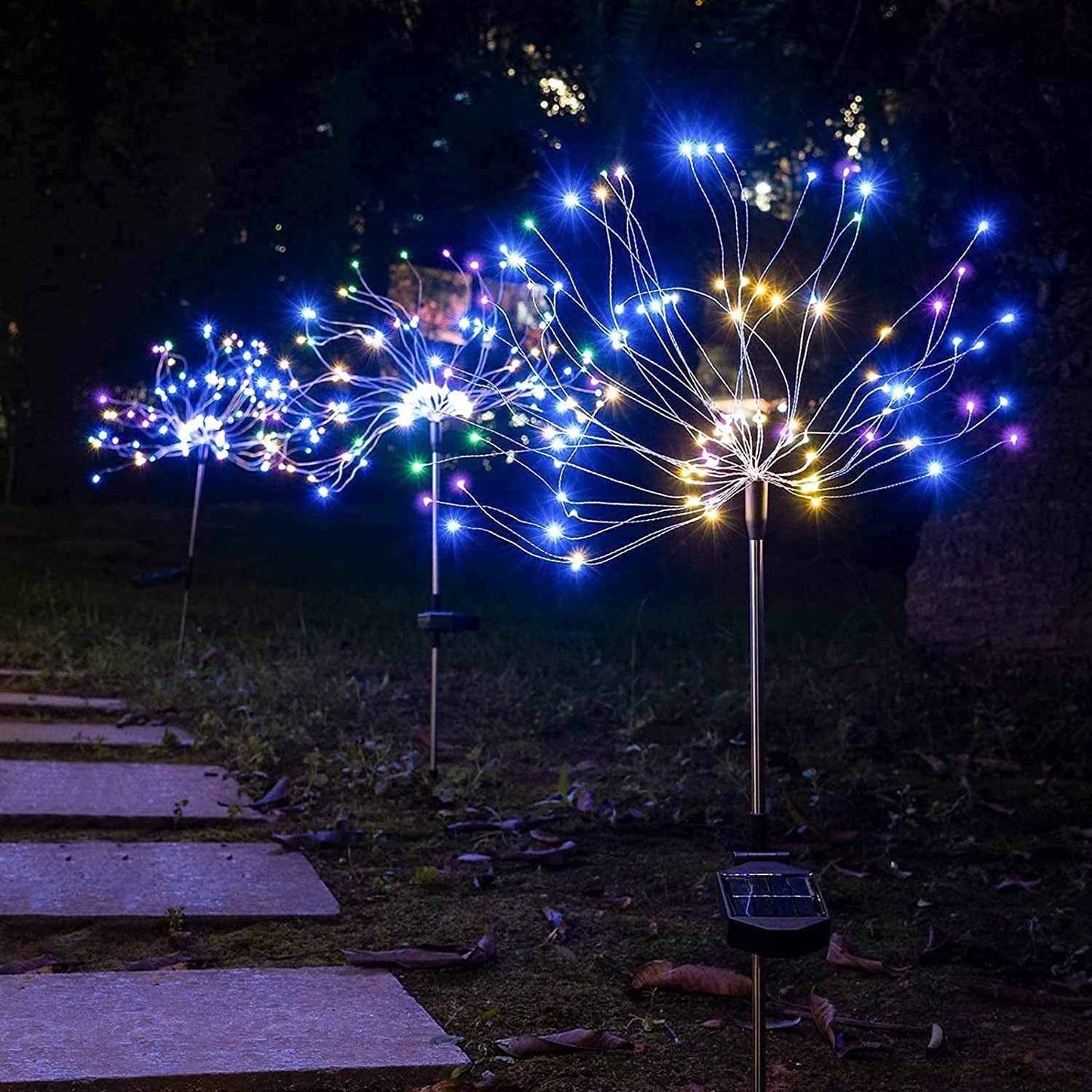 Solar Firework LED Garden Stake Light - (1 Pc)